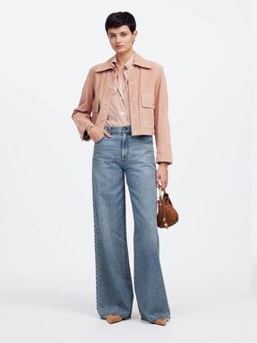 Madewell Light Wash Super Wide Leg Jeans